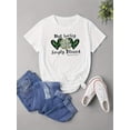 thumbnail image 2 of Simply Blessed Print T-shirt, Casual Short Sleeve Crew Neck Top For Spring & Summer, Women's Clothing Tee For Adult, Men, Women, Teen, Teenager, Adolescent, Youth Tee For Adult, Men, Women, Teen, Tee, 2 of 6