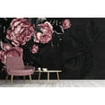 thumbnail image 3 of GK Wall Design  Dark Flower Pink Peony Drawing Leaves Removable Wallpaper H:49"  x W:75", 3 of 5