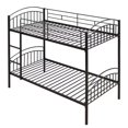 thumbnail image 6 of Twin Over Twin Bunk Bed, Metal Bed Frame with Ladder and Full-length Guardrail, Modern Sturdy Bunk Beds Convertible to 2 Seperate Twin Beds for Kids Adults Bedroom, Mattress Not Included, Black, 6 of 7