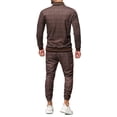 thumbnail image 3 of Men Track Suits Sets Long Sleeve Full-zip Sweatsuit Plaid Active Jackets and Jogging Pants 2 Piece Outfits, 3 of 5
