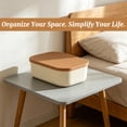 thumbnail image 3 of Izexuh Plastic Storage Box with Lid and Stackable Design,Clear Body Organizer for Sundries Clothes and Small Household Items on Desktop and Shelves 9" x 14" x 9.7", 3 of 3