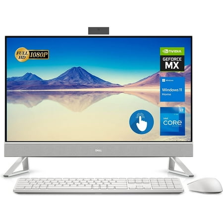 DELL Inspiron 7000 All-in-One Desktop, 27" FHD Touchscreen, 12th Gen Intel Core i7-1255U, GeForce MX550, 64GB RAM, 2TB SSD, Webcam, HDMI, RJ-45, Wireless Keyboard