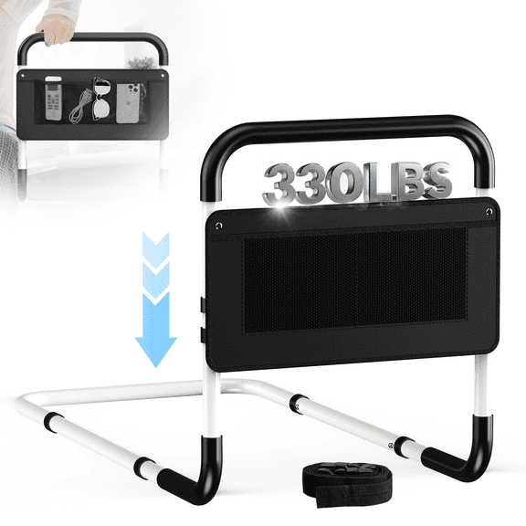 BOKYAN Bed Assist Rail for Seniors, for Elderly Adults Adjustable Safety Guard, with Storage Bag and Fixing Strap