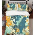 thumbnail image 2 of 3D Green Leaves Yellow Flowers Quilt Cover Set Bedding Set Pillowcases 213, 2 of 2