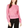 thumbnail image 1 of Leyden Womens Diamond Cable Knit Sweater, Pink, Small, 1 of 1