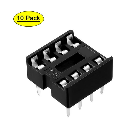 Uxcell 10pcs 7.6mm Row Pitch 2 Row 8 Flat Pins DIP IC Chip Socket Adaptor