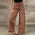 thumbnail image 2 of SBYOJLPB Women's Polka Dot Jeans Pants Trendy Pleated Hem Loose Comfortable Denim Pants, 2 of 5