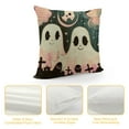 thumbnail image 4 of Happy Halloween Boo Cute Ghost Groovy Trick or Treat Pink Throw Pillow Covers, Skeleton Flowers Bat Cushion Case for Sofa Couch, 4 of 5