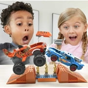 MEGA Hot Wheels Tiger Shark Chomp Course Monster Truck Building Toy with 2 Figures (245 Plastic Pieces)