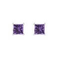 thumbnail image 3 of Clara Pucci 1Ct Alexandrite Princess Cut VVS1 Push Back Stud 14k Solid hypoallergenic Gold Designer Earrings For June, 3 of 7