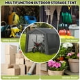thumbnail image 5 of Kselythan Outdoor Portable Storage Shed, Heavy Duty Waterproof Carport With Roll-Up Zipper Doors For Motorcycle Bike Gardening Tools, 5 of 7