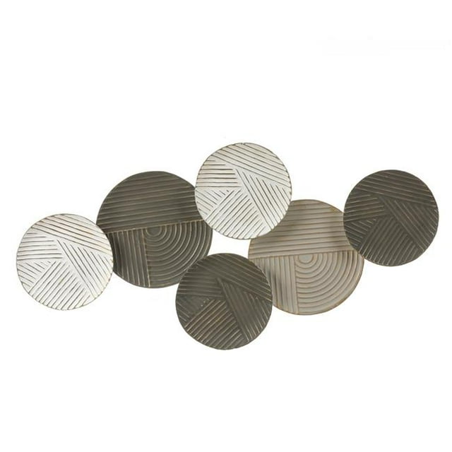 Luxen Home WHA1446 Metal Round Plate Wall Decor, Multi Color