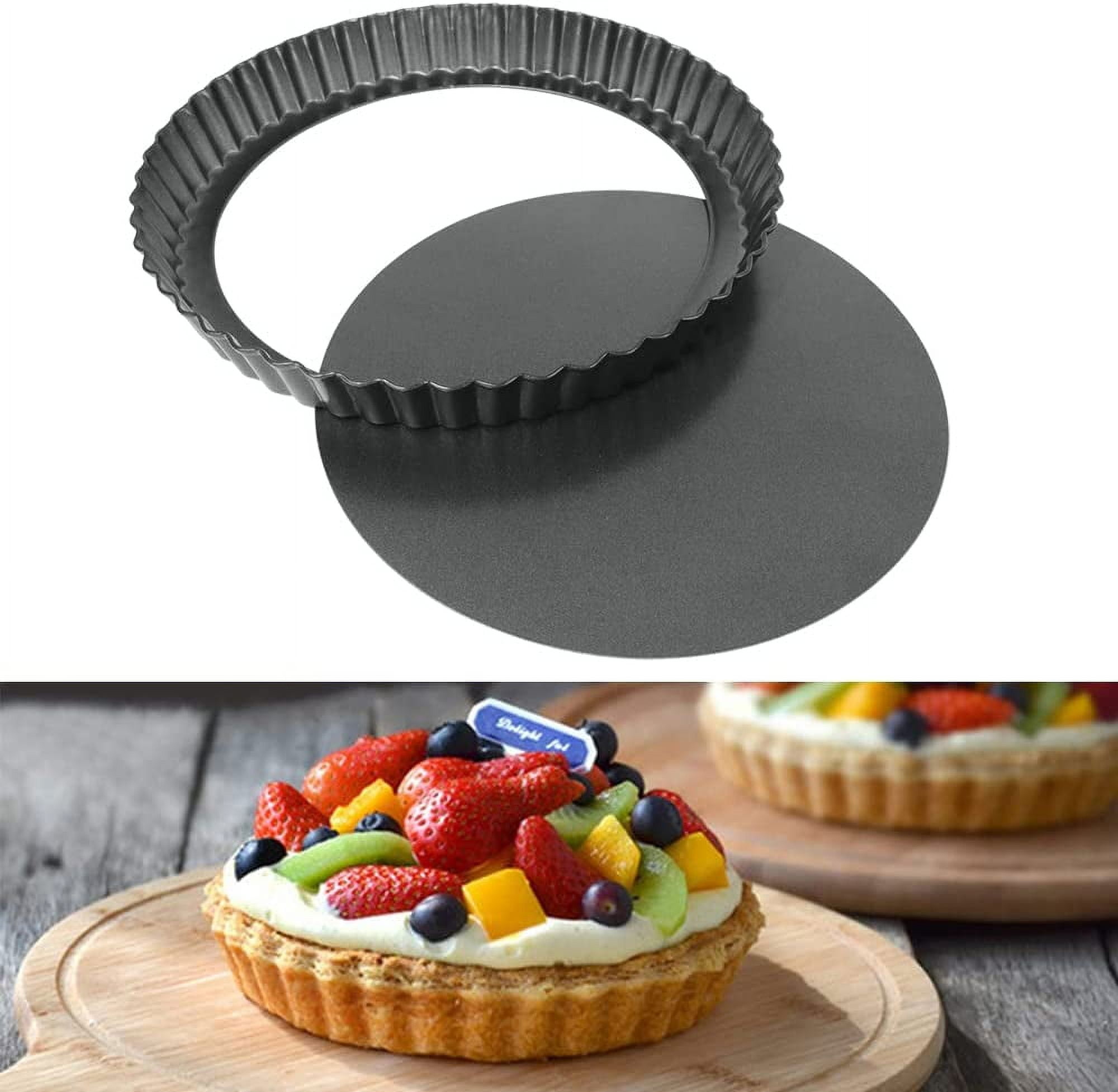 Webake Tart Pan Silicone Pie/Flan Pan 9.5 Inch Quiche Baking Dish Non-Stick  Pizza Pie Mold