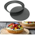 thumbnail image 7 of 9 Inch Tart Pan with Removable Bottom, Round Quiche Pan Non-Stick Baking Mold for Fruit Pie Tart Quiche Cake (Black), 7 of 7