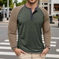 thumbnail image 2 of Zylarhe Men T Shirts Men's Slim Fit T Shirts Casual Basic Tee Round Neck Button Detail Long Sleeve Top For Daily Wear Comfortable Soft Fabric Fall Winter Clothes Microfiber Tee Shirts for Men, 2 of 8