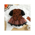 thumbnail image 3 of Bagilaanoe Toddler Baby Girls Halloween Dress Princess Spider Web Pattern V-Neck Puff Short Sleeve Tulle Dress 6M 12M 18M 24M 3T 4T 5T Kids Cosplay Party Dress, 3 of 9