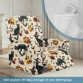 thumbnail image 3 of FOR U DESIGNS Cat Rose Jack-o'-lantern Print Recliner Chair Covers Stretch Recliner Couch Covers 4-Pieces Anti-Dust Reclining Slipcovers Halloween Decorations with Storage Pocket, 3 of 8