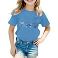 thumbnail image 2 of Vêtements pour Filles Imprimés T-Shirt Fille Tout-Petit à Manches Courtes Col Ras du Cou Tenues d'Été pour Filles Tout-Petits 4-5 Ans T-Shirts pour Filles, 2 of 3