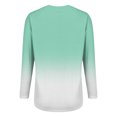 thumbnail image 5 of Women's Gradient Color Raglan Sleeve Round Neck Sweatshirt, Long Sleeve Soft Rayon Blend Pullover Top with Loose Fit for Fall Season, Casual Streetwear and Legging Pairing Outfits Mint Green XXXXL, 5 of 8