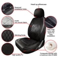 thumbnail image 2 of XiongXiong 9 Pcs PVC Leather Car Seat Covers Full Set, Front & Rear Bench Waterproof Seat Cover Fit for SUV,Sedan,Van, Airbag Compatible, Black, 2 of 13