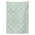 thumbnail image 2 of Damask Tablecloth, Continuos Rhombus Arrangement Floral Ivy Style Inspired Motifs Pattern, Rectangle Satin Table Cover for Dining Room and Kitchen, 52" X 70", Pale Sage Green White, by Ambesonne, 2 of 2