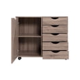 thumbnail image 4 of Office File Cabinets Wooden File Cabinets for Home Office Lateral File Cabinet Wood File Cabinet Mobile File Cabinet Mobile Storage Cabinet Filing Storage Drawer by Naomi Home-Color:Vintage Oak,Size:5, 4 of 4