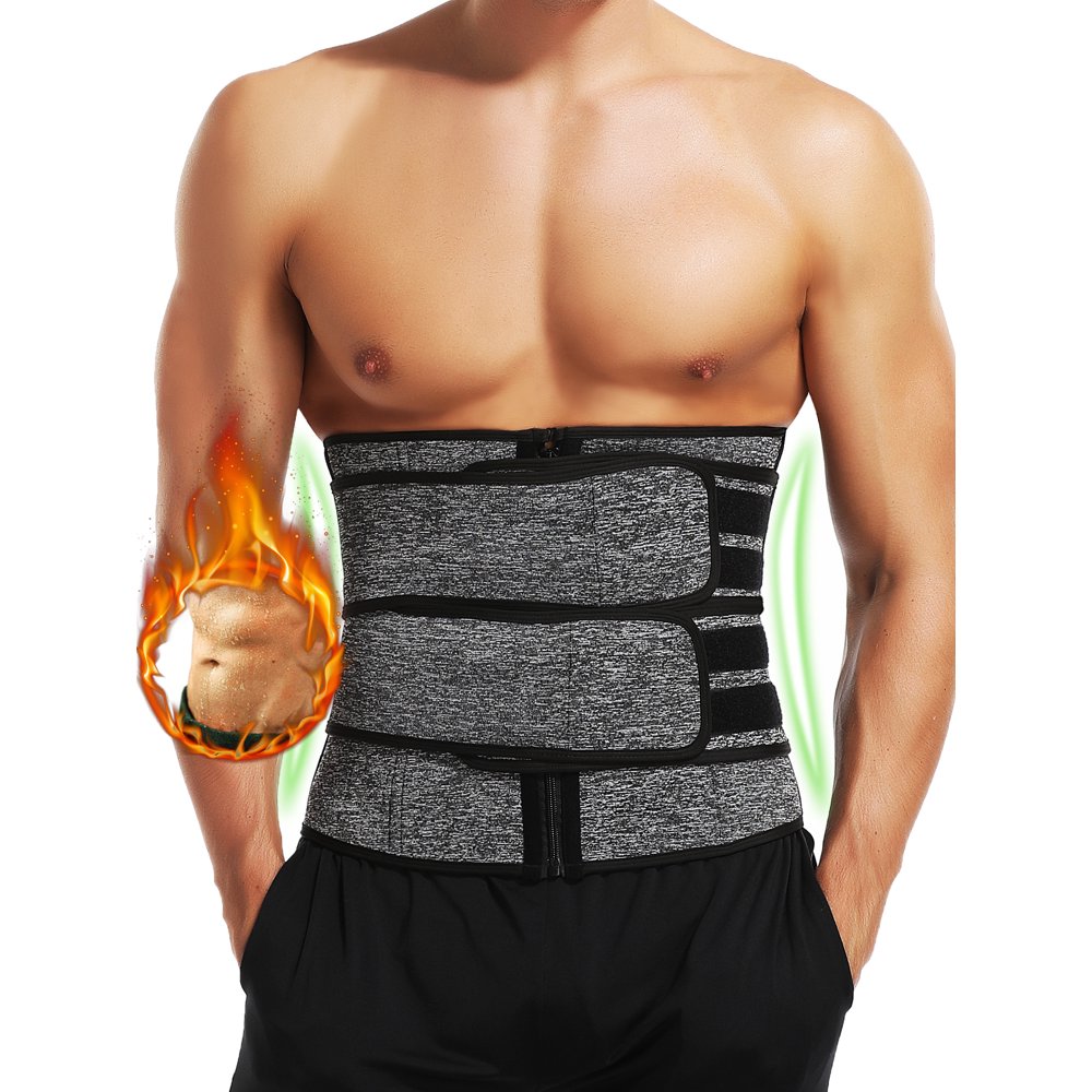 QRIC Men Neoprene Sweat Waist Trainer Shapewear Corset Trimmer Workout ...