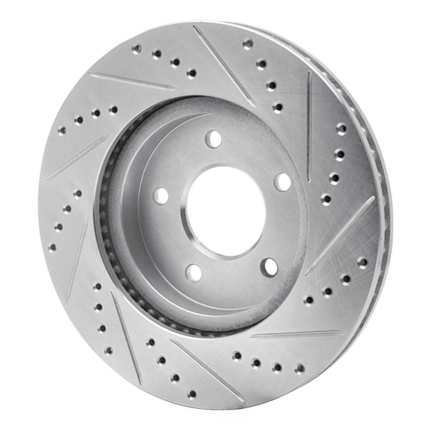 Dynamic Friction Company 631-47063L DFC Brake Rotor - Drilled And Slotted - Silver