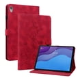 thumbnail image 2 of FJLBDE Case for Lenovo Tab M10 HD (2nd Gen) TB-X306F TB-X306X, Embossed Flower PU Leather Flip Wallet Folio Stand Cover, Red, 2 of 7