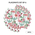 thumbnail image 2 of Placemats Set Of 4 / 6, Flamingo Flower Placemats For Dining Table Indoor/Outdoors Heat Resistant Washable Placemats 18" X 12", 2 of 8