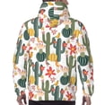 thumbnail image 7 of Cauagu Summer Cactus With Blooming for Men's Pullover Hooded Sweatshirt Athletic Casual Hoodie Aautumn Hoodie Sweatshirt for Men Pullover Casual Hooded Sweatshirt-Small, 7 of 7