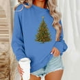 thumbnail image 2 of Horkkom Womens Christmas Sweater Christmas Tree Print Graphic Sweatshirts Holiday Party Crewneck Sweatshirts XXXL, 2 of 7