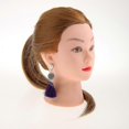 thumbnail image 3 of Behomia Enamel Fringed Tassel Ball Beads Pearl Dangle Stud Earrings Coral----Purple--Product code 62367 Purple, 3 of 5