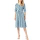 thumbnail image 2 of INSPIRE CHIC Vestido Midi de Verano para Mujer con Estampado de Lunares, Mangas Fruncidas, Botones y Cintura Ajustable Azul L, 2 of 6