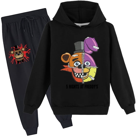 Five Nights at Freddy's Long Sleeve Tops and Sweatpants Set-Casual Sweatsuit Pullover Hooded Outfits for Youth