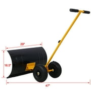 Roromall Snow Pusher Snow Shovel with Wheels Adjustable Angle Handle Snow Removal Tool 29 Blade Snow Plow