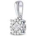 thumbnail image 2 of 14kt White Gold Womens Princess Diamond Fashion Cluster Pendant 1/6 Cttw, 2 of 4