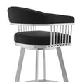thumbnail image 6 of Swivel Bar Stool - Black Faux LeatherStainless Steel - 30" Bar Height - Modern Countertop Seating, 6 of 7