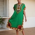 thumbnail image 2 of African Print Kaftan Dress Tunic, Long Maxi Plus Size Polyester Gown for Beach, Party, or Casual Wear, Women’s Kimono Nightdress, 2 of 4