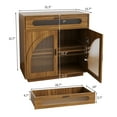 thumbnail image 2 of Pusnapku 31" Sideboard cabinet, Wood Entryway Cabinet with 2 Glass Doors, Drawer, Adjustable Shelf, Freestanding Accent Table for Hallway, Living Room, 2 of 9