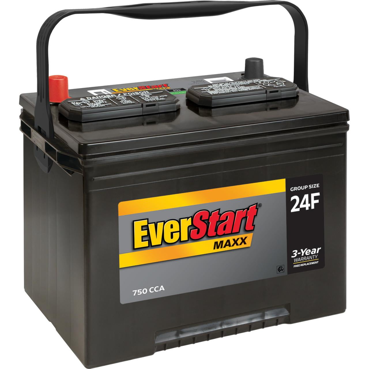 EverStart Maxx Lead Acid Automotive Battery, Group Size 24F, 12 V, 750 CCA