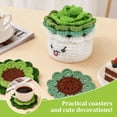 thumbnail image 4 of 6 Piece Crochet Kit for Beginners Cute Potted Plant Cup Mats Crochet Kit with Step by Step Video Tutorials Yarns for Adult DIY Crafts, 4 of 10