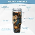 thumbnail image 5 of Cauagu Playful Leopard Art Print Stainless Steel Vacuum Insulated Tumbler,40oz Water Bottle with Handle & Flip Straw Reusable Travel Coffee Mug for Women & Men, 5 of 8