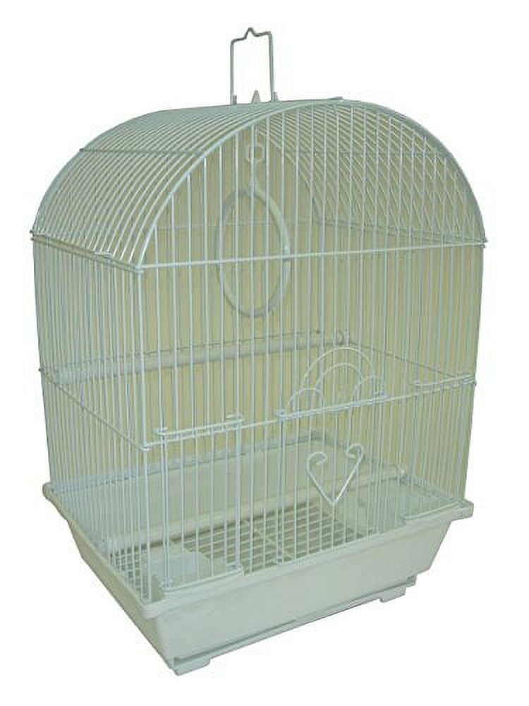 YML Group A1304WHT Round Top Style Small Parakeet Cage, 11 x 9 x 16"