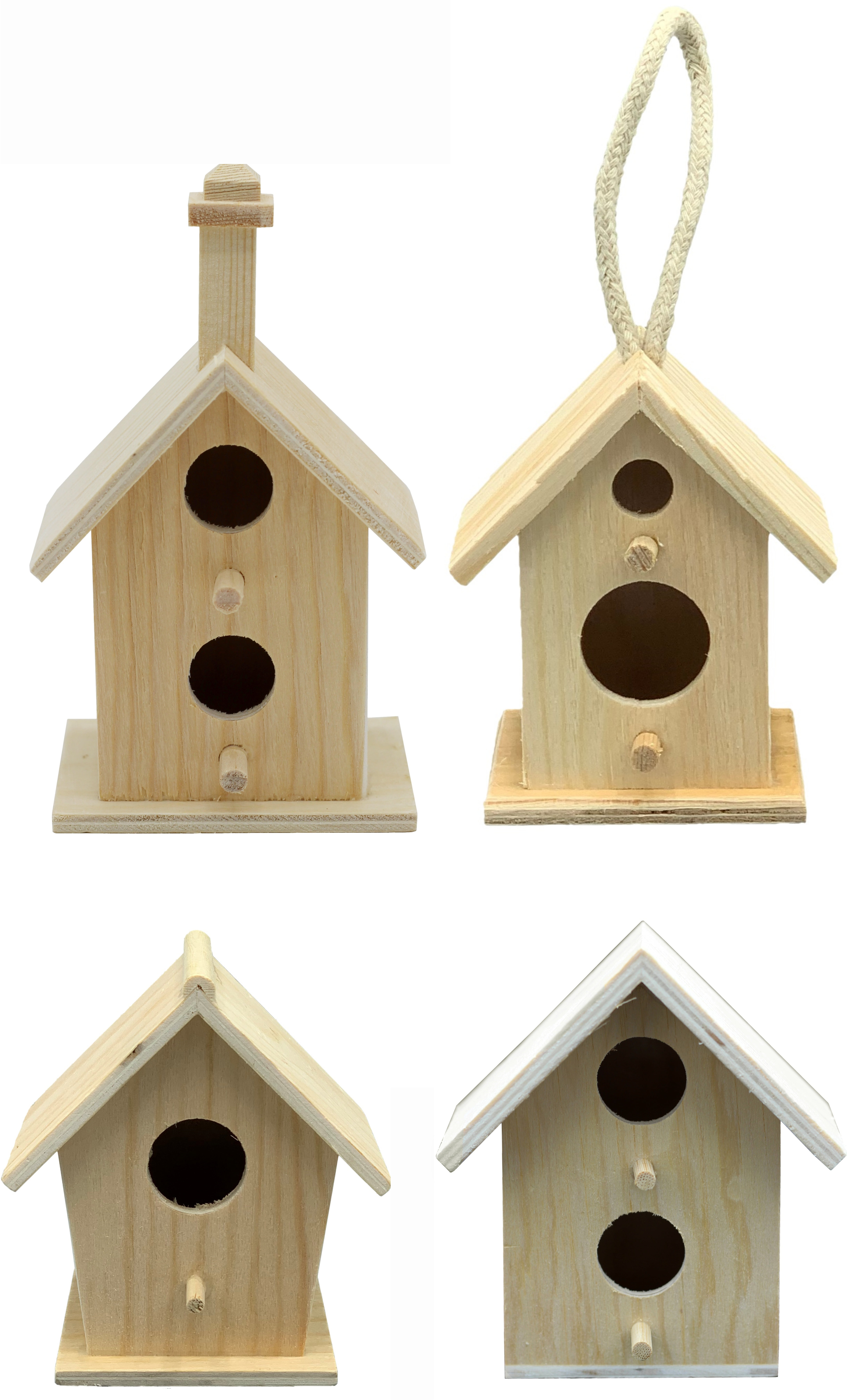 Grey finish chunky wood tin roof Bird House nest box WREN & small garden birds 