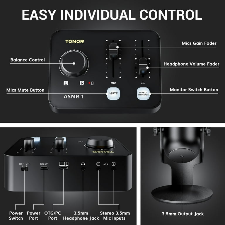 ASMR Microphone Equipment Bundle with Audio Interface, Immersive