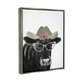 thumbnail image 4 of Stupell Industries Black Cow in Floral Hat Animals & Insects Painting Gray Floater Framed Art Print Wall Art, 17 x 21, 4 of 10