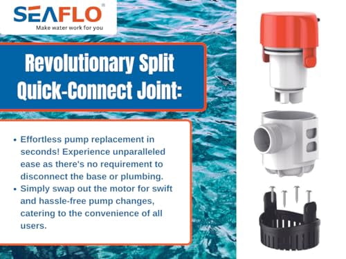 SEAFLO 12V 13B Series 800 GPH Automatic Water Sensing Bilge Pump