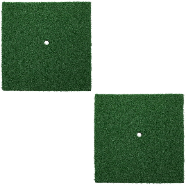 LEEYNEER Set of 2 Golf Rugs for Golfing Putting Mat Swing Pad Green Mats Simulated Grass Practice Putter