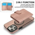 thumbnail image 5 of Allytechgroup Detachable Cards Holder Case for iPhone XS Max, RFID Blocking 2 In 1 Wallet PU Leather Case with Stand Compatible with Magsafe Shockproof Cover for iPhone XS Max, Rosegold, 5 of 7